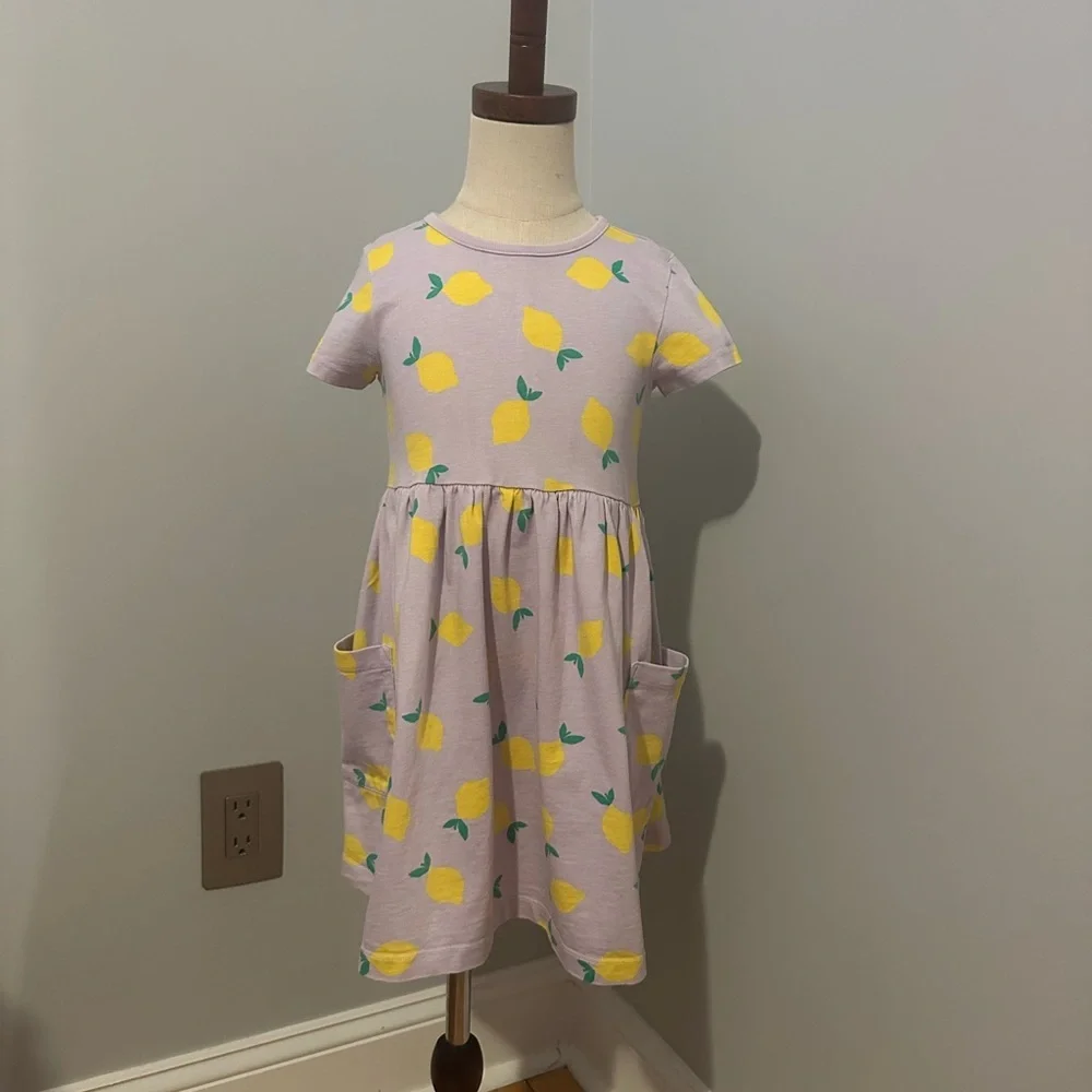 HANNA ANDERSSON GIRLS LEMON PRINT PLAYGROUND DRESS